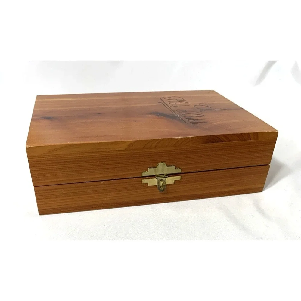 Bible Box‎ with Brass latch Cedar Wood USA Union Made Vintage